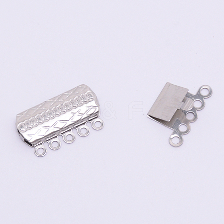 Stainless Steel Box Clasps STAS-WH0009-04P-1