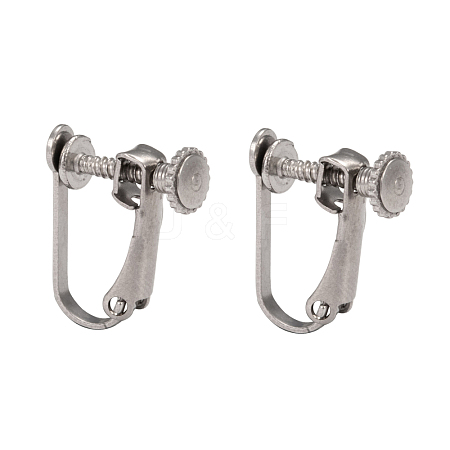 Tarnish Resistant 304 Stainless Steel Clip-on Earring Settings STAS-Q227-01-1