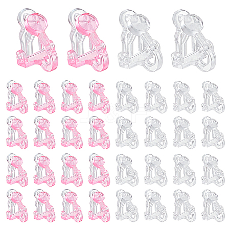60Pcs 2 Colors Eco-friendly Plastic Clip-on Earring Findings KY-AR0001-46-1