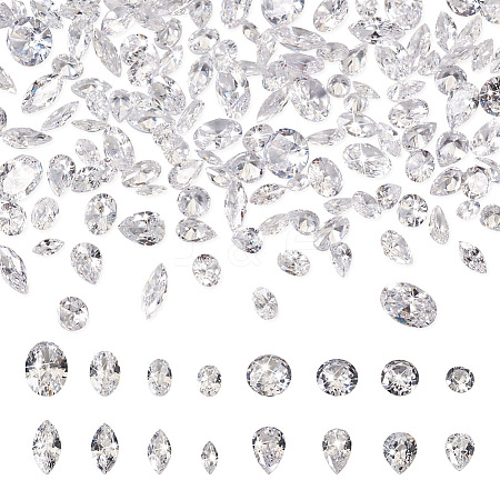 Yilisi 320Pcs 16 Style Cubic Zirconia Cabochons ZIRC-YS0001-03-1