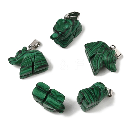 Synthetic Malachite Pendants G-B127-02P-01-1