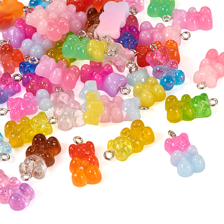  40Pcs 20 Colors Gradient Color Resin Pendants RESI-TA0001-87-1