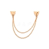 Double Triangle with Safaty Chain Hanging Sweater Brooch Pin JEWB-WH0009-93-1