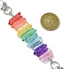 Dyed Colorful Natural Quartz Crystal Chakra Prism Link Bag Extender Chains FIND-JF00145-3