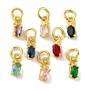 Rack Plating Brass Micro Pave Cubic Zirconia Charms KK-F881-03G-1