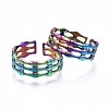 304 Stainless Steel Bamboo Shape Cuff Ring RJEW-N038-091-1