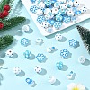110Pcs 11 Styles Christmas Winter Theme Printed Wood Beads WOOD-YW0001-92-4