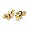 Brass Micro Pave Clear Cubic Zirconia Pendants ZIRC-F135-28G-04-3