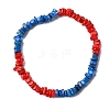 Dyed Natural Freshwater Shell Beads Stretch Bracelets for Men Women BJEW-JB12477-01-2