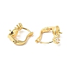 Brass with Clear Cubic Zirconia Hoop Earring Findings with Latch Back Closure KK-G434-01G-2