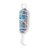 3Pcs 3 Styles Electroplated Natural Quartz Crystal Pointed Copper Wire Wrapped Pendants PALLOY-JF03767-01-3