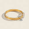 304 Stainless Steel Textured 3-Strand Bangle Sets with Heart Links QJ5292-1