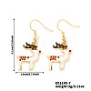 Christmas Theme Brass Dangle Earrings IP2522-7-1