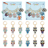 Alloy Enamel Owl Pendant Locking Stitch Markers HJEW-AB00159-1