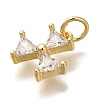 Rack Plating Brass Micro Pave Cubic Zirconia Charms KK-I720-39G-2