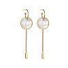 304 Stainless Steel Natural Shell Stud Earrings WG6211B-01-4