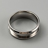 304 Stainless Steel Grooved Finger Ring Settings RJEW-WH0010-08D-P-2