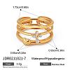 3Pcs 316 Surgical Stainless Steel with Clear Cubic Zirconia Finger Rings for Women FS-WG7760B-03-1