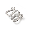 Brass Micro Pave Clear Cubic Zirconia M-Hook Clasps KK-CBA0DF0-15P-2