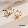 Stainless Steel Hollow Round with Flower Pendant Hoop Earrings for Women's Daily Countryside Accessories GV4631-1-6