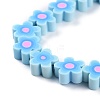 Handmade Flower Printed Polymer Clay Beads Strands CLAY-M003-07J-3