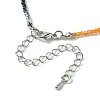 Faceted Rondelle Glass Beaded Necklace for Women NJEW-M208-02F-5