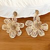 Bohemian Raffia with Linen Stud Dangle Earrings FS-WG91701-06-1