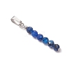12Pcs 12 Styles Natural Mixed Stone Faceted Round Beaded Pendants PALLOY-JF03556-02-4