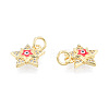 Brass Micro Pave Clear Cubic Zirconia Charms KK-N227-107C-3