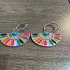 Alloy Enamel Fan Hoop Earrings FS-WGDB6C8-04-1