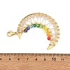 Wire Wrapped Moon Brass Pendant Decorations HJEW-TA00501-3
