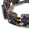 Dyed Natural Imperial Jasper with Resin Beaded Stretch Bracelets BJEW-G698-01A-02-2