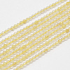 Natural Gold Rutilated Quartz Bead Strands G-G936-2mm-03-1