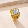 304 Stainless Steel & Cubic Zirconia Finger Rings FS-WG7376D-02-1