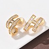 Brass Micro Pave Clear Cubic Zirconia Clip-on Earrings EJEW-K286-10G-2