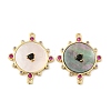 Brass Pave Colorful Cubic Zirconia Connector Charms ZIRC-P110-05G-1