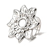 Adjustable 304 Stainless Steel Open Cuff Ring Components STAS-P403-01B-P-1