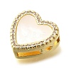 Brass Micro Pave Clear Cubic Zirconia Heart Multi-Strand Links KK-M309-07G-2