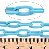 Eco-friendly Spray Painted Handmade Brass Paperclip Chains KK-J276-19-P04-2