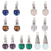   14Pcs 7 Style Gemstone Pendants G-PH0001-34-1