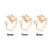Bear Brass Micro Pave Clear Cubic Zirconia Cuff Ring Settings KK-T076-32G-4
