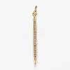 Brass Micro Pave Cubic Zirconia Pendants ZIRC-K074-15-01G-1
