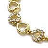 Rack Plating Brass Micro Pave Clear Cubic Zirconia Link Bracelets KK-R158-16A-G-2