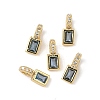 Brass Micro Pave Cubic Zirconia Charms KK-Q039-04B-G-1