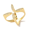 Brass Micro Pave Cubic Zirconia Rings RJEW-R141-01G-2