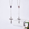 5Pcs Rosary Bead Necklace NJEW-SW00017-4