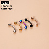 G23 Titanium Eyebrow Round Ball Curved Barbell Eyebrow Rings WGFD71D-37-1