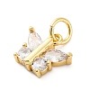 Brass Micro Pave Clear Cubic Zirconia Pendants KK-S510-30G-2