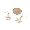 Natural Pearl Flower Dangle Earrings EJEW-JE05207-2
