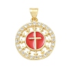 Religion Cross Brass Micro Pave Clear Cubic Zirconia Pendants CU-CBA83A6-03E-G-2